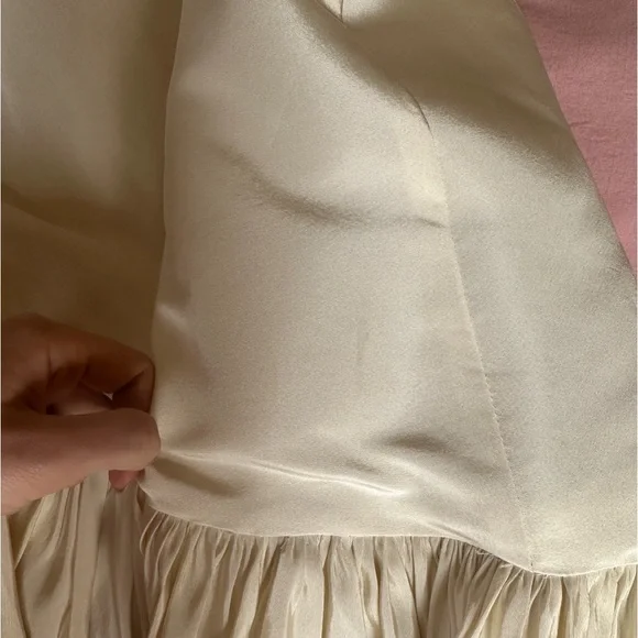 Rosie Assoulin Whoopsy Daisy Wedding Dress Ruffle Skirt Silk Faille - Picture 9 of 12